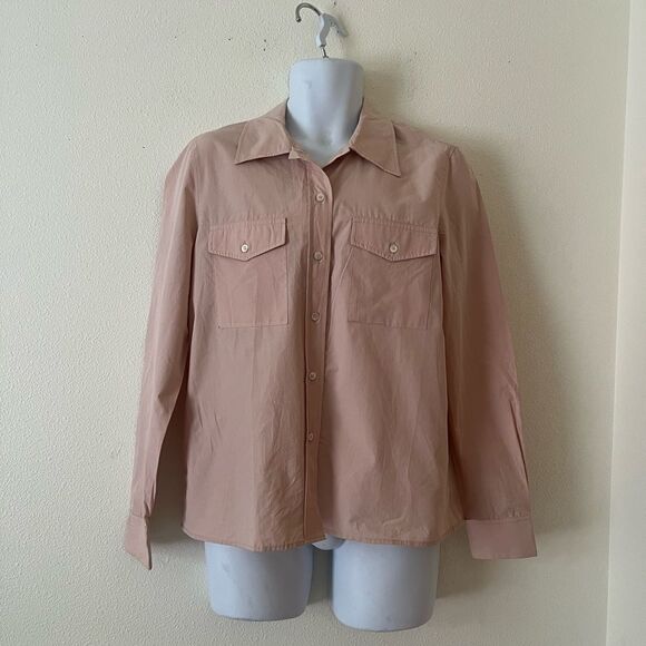 Mango Women's Chest Pocket Cotton Shirt Pink Size L - Picture 2 of 11